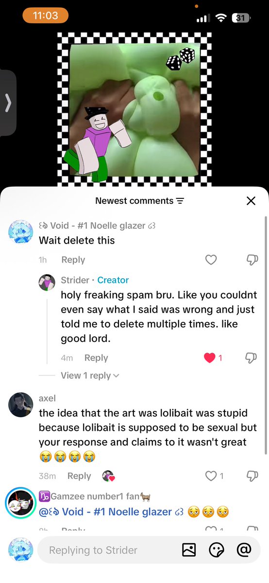 Voidling_276367's tweet photo. They deleted all the comments like the little coward they are LMAO😳✌️ https://t.co/iNwGPGbIAc