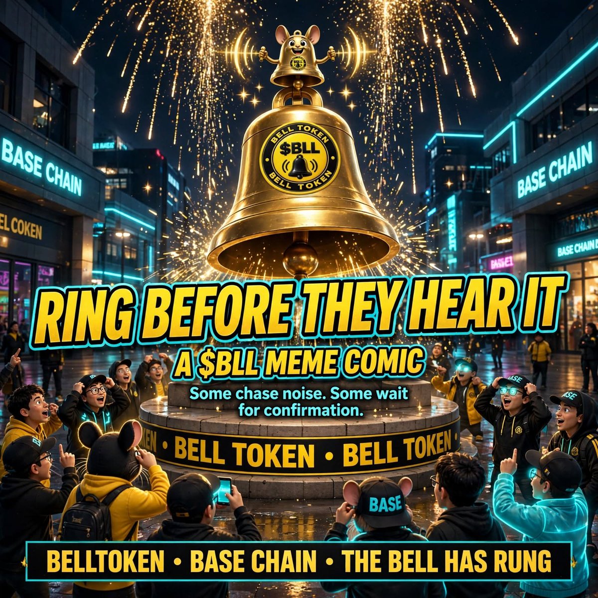MemeForge07's tweet photo. THE OPENING BELL
Wall Street rings a closing bell so they can leave.
$BLL rings the opening bell so the chain has to wake up.
Some chase noise. Some wait for confirmation.
We heard it first.
π RING LOUD. GROW BOLD.
@BELLTOKEN10 #BellToken #BLL #MemeContest https://t.co/GsdHmmYjC8