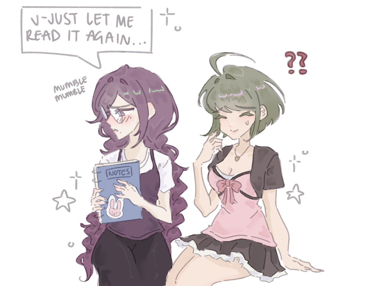 tabunniis's tweet photo. tokomaru non-despair au where toko is forced to listen to komaru talk abt her manga ideas .. 

#tokomaru #danganronpa https://t.co/abbnEuAQNl