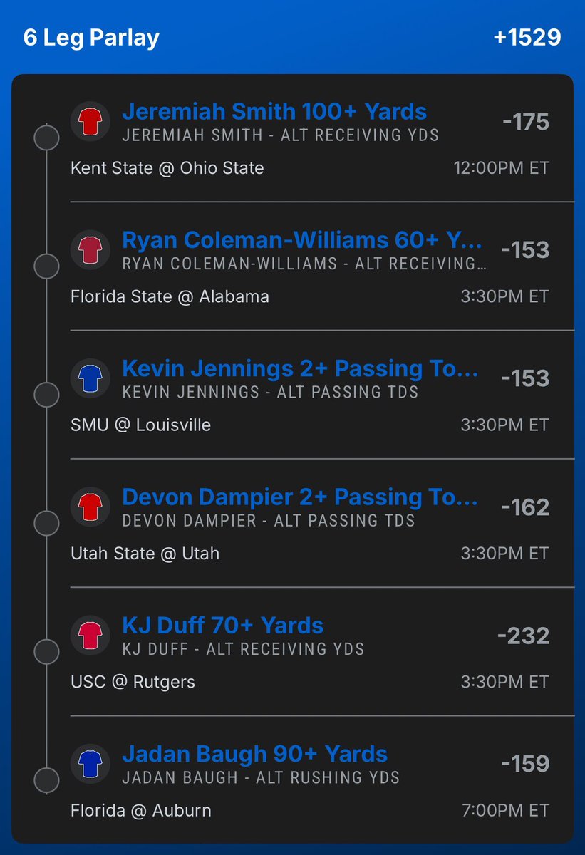 GrindLifeBets's tweet photo. 🚨🏈 FREE CFB PARLAY DROP 🏈🚨

I’m giving this one out FREE today 👀💰
No gatekeeping — tail it if you like it!

🎯 6 legs
🔥 Built from the plays I’m rocking today
💰 Let’s see if we can turn this into a CASH 💵

TAIL AT YOUR OWN RISK — LET’S WORK! 🤑🏈

#CFB #CollegeFootball https://t.co/l01Y5jZfQu