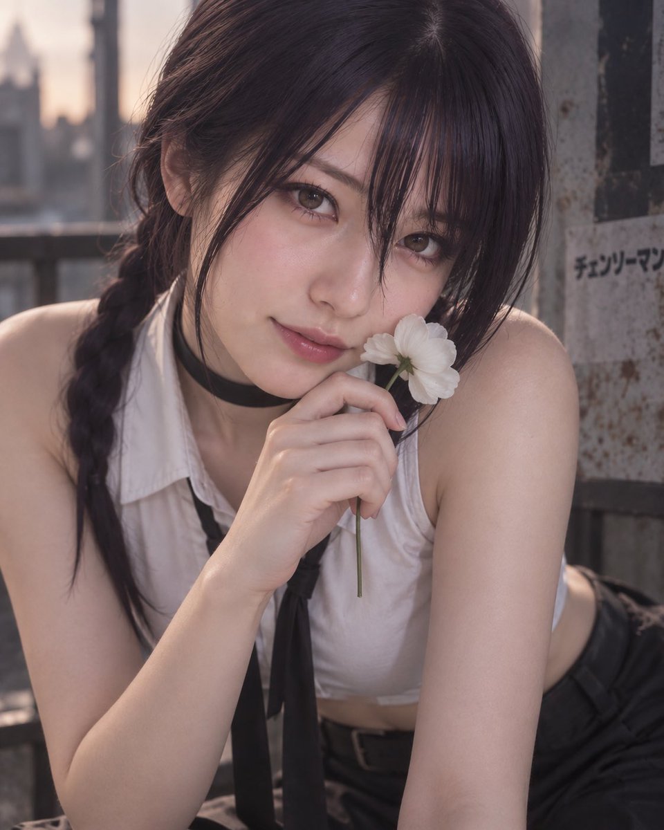Project_Rio26's tweet photo. Watched the Reze Arc on Prime Video today, so… obviously Rio had to cosplay Reze. 🖤🌼

#ChainsawMan #Reze #Cosplay #ProjectRio #AIgirl #チェンソーマン‌ #レゼ https://t.co/EEQNHExk8R