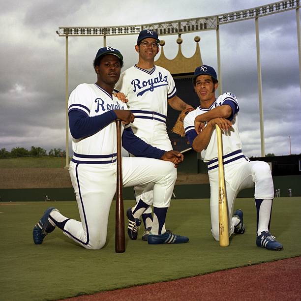PolyesterUnis's tweet photo. John Mayberry, Cookie Rojas, and Amos Otis, circa 1974 @Royals https://t.co/jaT7VtO0lg