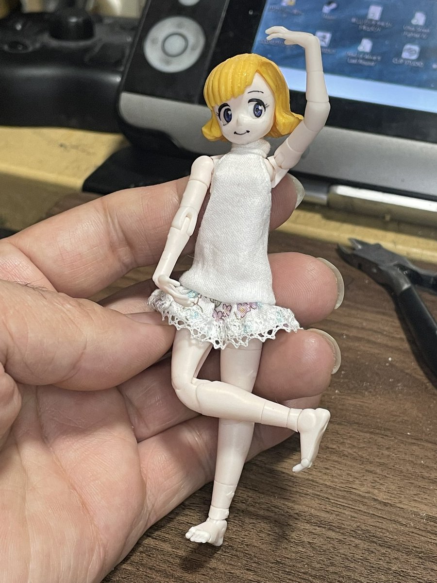 naitou0111's tweet photo. 着衣！

そもそもスレンダーボディの方が好きなんですよ
#オリジナル可動素体 https://t.co/nweAgeHtaz