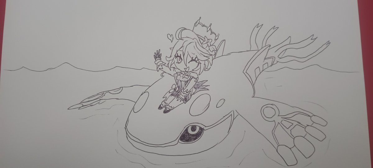 RoboRobby_'s tweet photo. Another pre-work drawing. I don't know where this came from, but I thought it was cute.

#GenshinImpact #Pokemonart https://t.co/MPBJWOvzjW