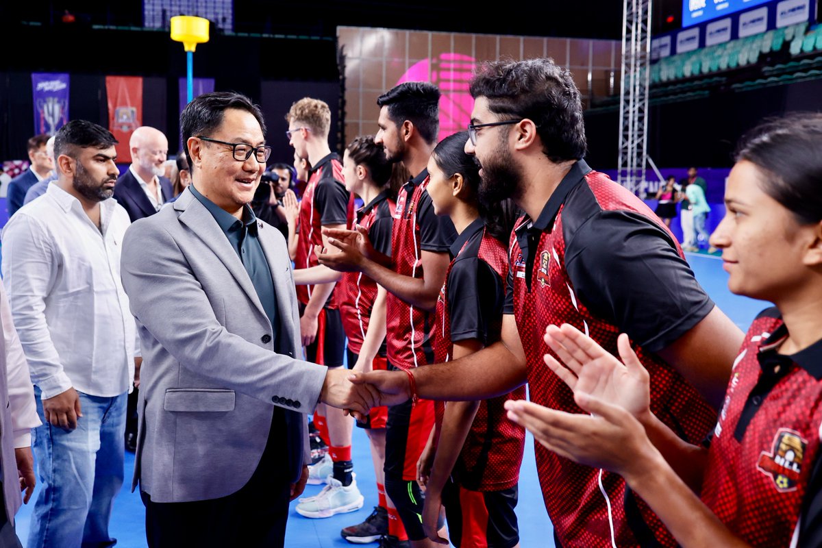 KirenRijiju's tweet photo. Attended the Opening Ceremony of the Korfball Premier League 2026 as the Chief Guest at Thyagaraj Indoor Stadium, New Delhi.

Joined by Hon'ble Education Minister, Government of Delhi, Shri @ashishsood_bjp ji; Gabi Kool, President, International Korfball Federation (IKF); Prof. Dr. Ying-Che Huang, President, IKF Asia; Shri Himanshu Mishra ji, President, Korfball Federation of India (KFI); &other esteemed dignitaries.

It was wonderful to witness the growing enthusiasm for Korfball in India. Sports like these open new avenues for our youth, promote fitness & teamwork & strengthen India’s growing sporting ecosystem.

@korfballpremier