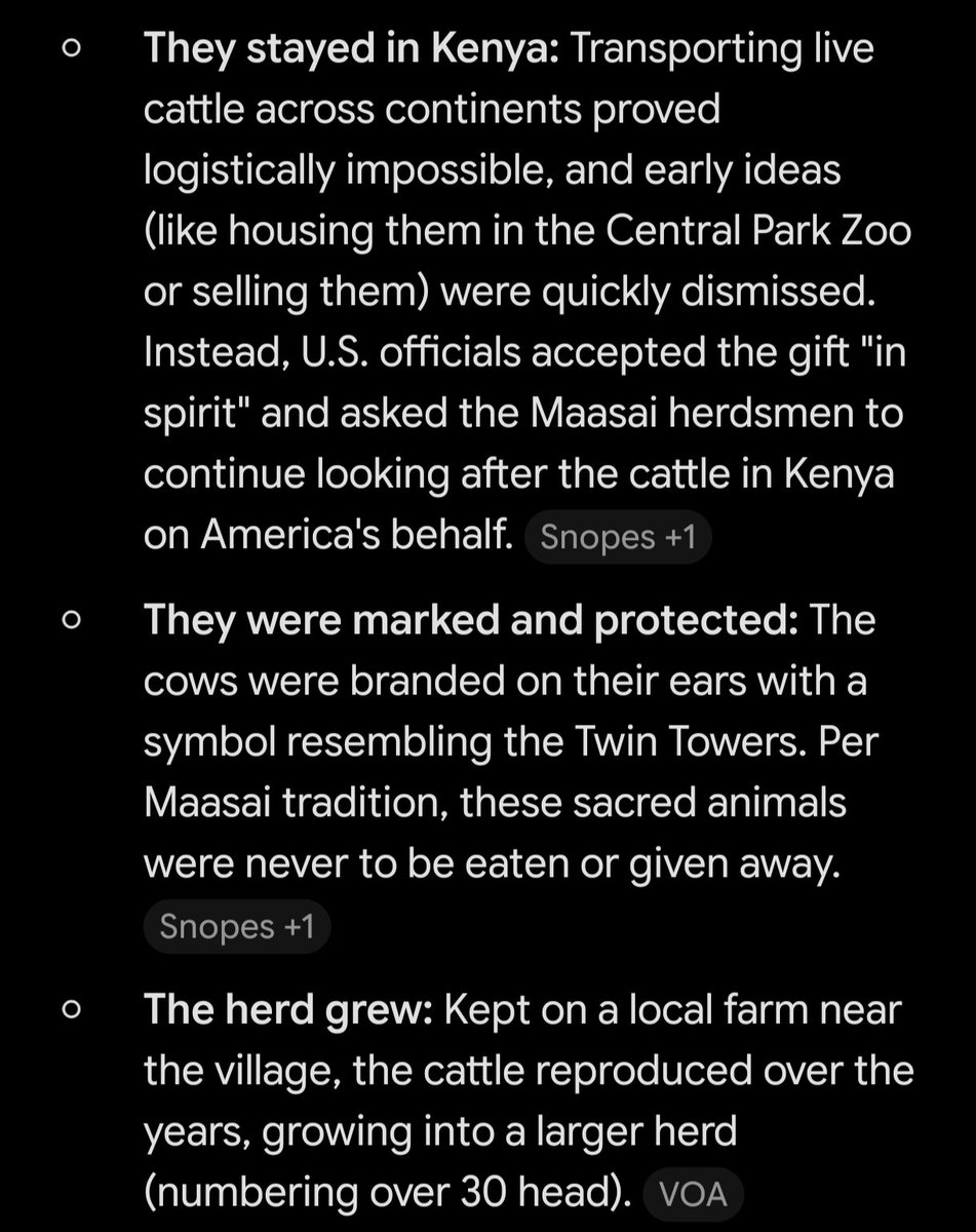 PetrichorColeus's tweet photo. @25YearsAgoLive Shipping live cattle proved to be impossible, so the US asked Kenya to take care of the cattle for them. The herd grew from 14 to 40 and we're never eaten or sold and they were marks with a symbol of the twin towers on their ears https://t.co/XRMSJiEsqX