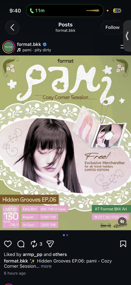 kiddooboi's tweet photo. wts ขายส่งต่อบัตรคอน early bird คอนเสิร์ต PAMI cozy corner session Hidden Grooves EP.06
📍Format BKK อารีย์ 
Date: 18/10

ราคาปกติ 890 บาท ส่งต่อ 800 บาท ติดธุระไปไม่ได้จริงๆ 😭😭🙏🏼

สนใจทัก Dm มาสอบถามได้ค่า 
#pami #FormatBKK #บัตรคอน #คอนเสิร์ต https://t.co/Tbexi4IxQu