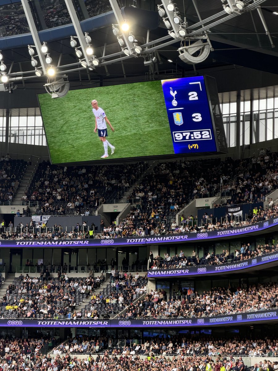 OngarSpurs's tweet photo. I stayed to the end.  

In fairness I thought we played well in the first half and need to start scoring the first goal to have any chance of a win. 

Fine margins with the offside goal 💔

The concern is what happens when we start playing badly https://t.co/4p6cfoioFj