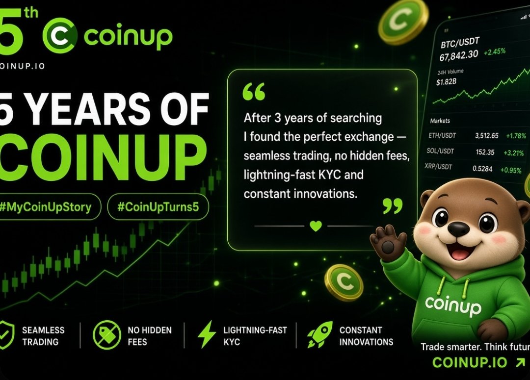 YungK1ddy's tweet photo. As #CoinUpTurns5, I'd love to share #MyCoinUpStory
I discovered @CoinUpOfficials after 3 years of searching for a reliable exchange with seamless trading and transactions and no hidden fees, I finally found the perfect exchange.
It felt like i struck gold, It's user friendly interface, speed of light kyc verification approval and powerful trading features made me conclude that I must stick with CoinUp, especially the constant innovations, integrations and advancements which really made big impacts to the user eliexperience.
To CoinUp team, we're really proud to ride with y'all, and i wish to see many more innovation in years to come.
Cheers 🥂💚