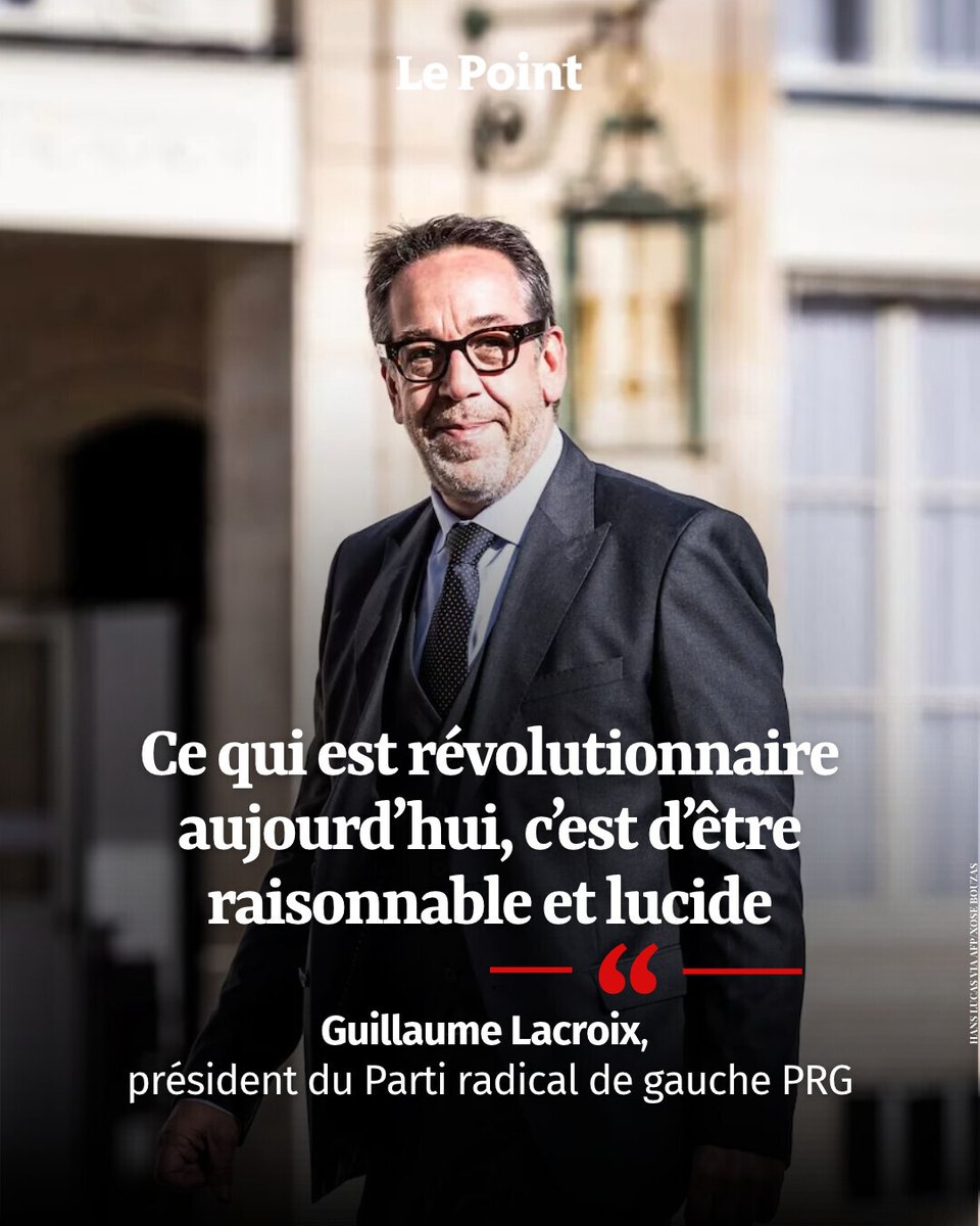 LePoint's tweet photo. Guillaume Lacroix (PRG), le président du Parti radical de gauche a vivement réagi vendredi à « l’irresponsabilité politique » face aux crises qui s’annoncent. Il met en garde contre ceux qui céderaient le destin de la France aux « egos délirants » et « aux va-t-en-guerre de salon ».
Par @CPetreault
➡️ https://t.co/msQDs0BpRm