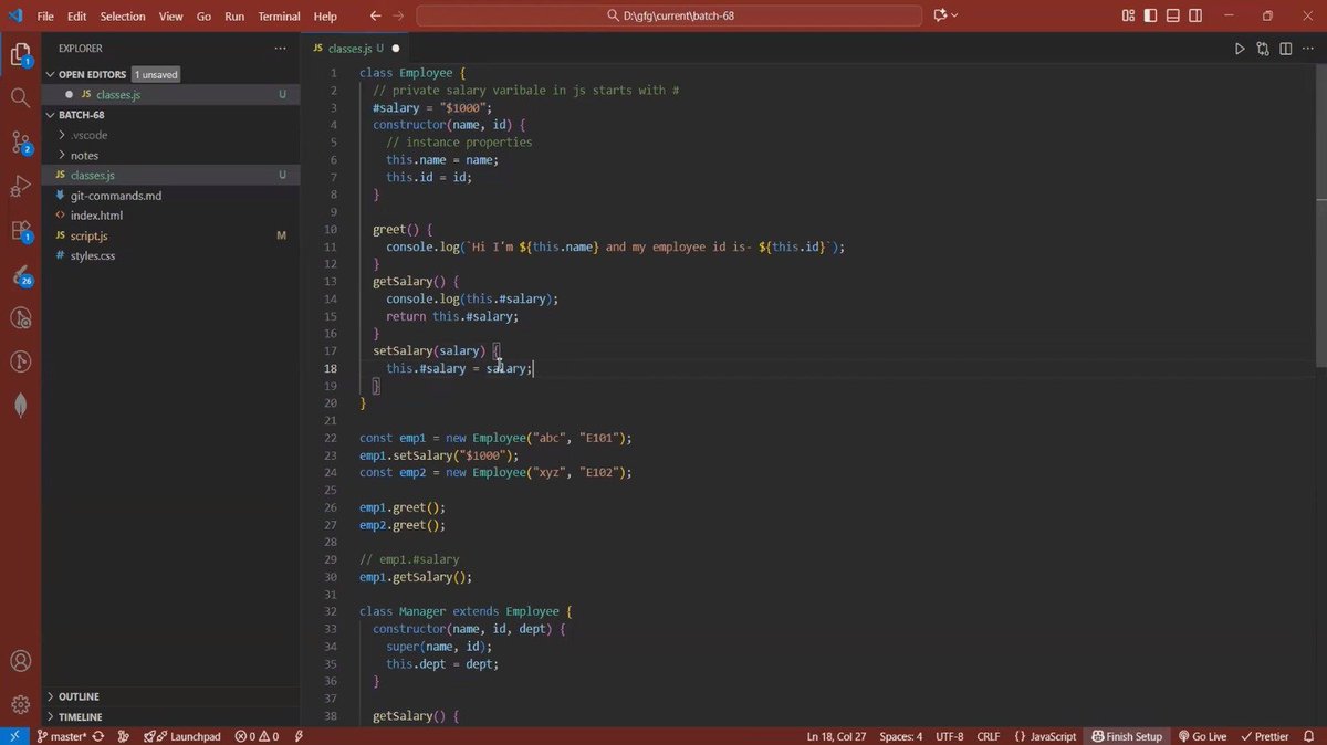 thecodebuilds's tweet photo. Today's Progress 

• Watched lecture 4 from gfg mern course ( constructors, objects, ES6, classes, this keyword )

#100DaysOfCode #JavaScript #Fullstack https://t.co/KeAiTfRFHq