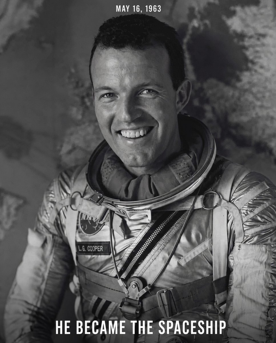 TrumpGirlLove's tweet photo. 🇺🇸 One of the greatest flying stories ever told

His spaceship’s brain died 100 miles above Earth. So he became the spaceship.

May 16, 1963. Gordon Cooper was alone in Faith 7 — a metal capsule barely larger than a phone booth — circling the planet at 17,500 miles per hour. Twenty-two orbits. Then the warnings started.

A faulty sensor said the capsule was falling. It wasn’t. He switched it off.

Then a short circuit killed the automated guidance system. The system that kept the ship oriented. The system that was supposed to bring him home.

Come in too shallow and the capsule skips off the atmosphere into the void. Come in too steep and it burns. The margin was fractions of a degree. Every computer built to hit that margin was dead.

Cooper didn’t panic.

He drew reference lines on his window with a grease pencil. 

He lined them up with the horizon. He used the stars he had memorized before launch. He set his wristwatch.

He did the math in his head. Held the angle by eye. And when the moment came, he fired the retrorockets himself.

The sky turned to fire. Plasma cut all communication. No radio. No radar. Just a man inside a fireball, trusting a pencil, a watch, and the stars.

Then the parachutes opened.

Faith 7 splashed down in the Pacific four miles from the recovery carrier — the most accurate landing in the Mercury program.

The last backup system was never the software.
It was him. 🇺🇸🚀