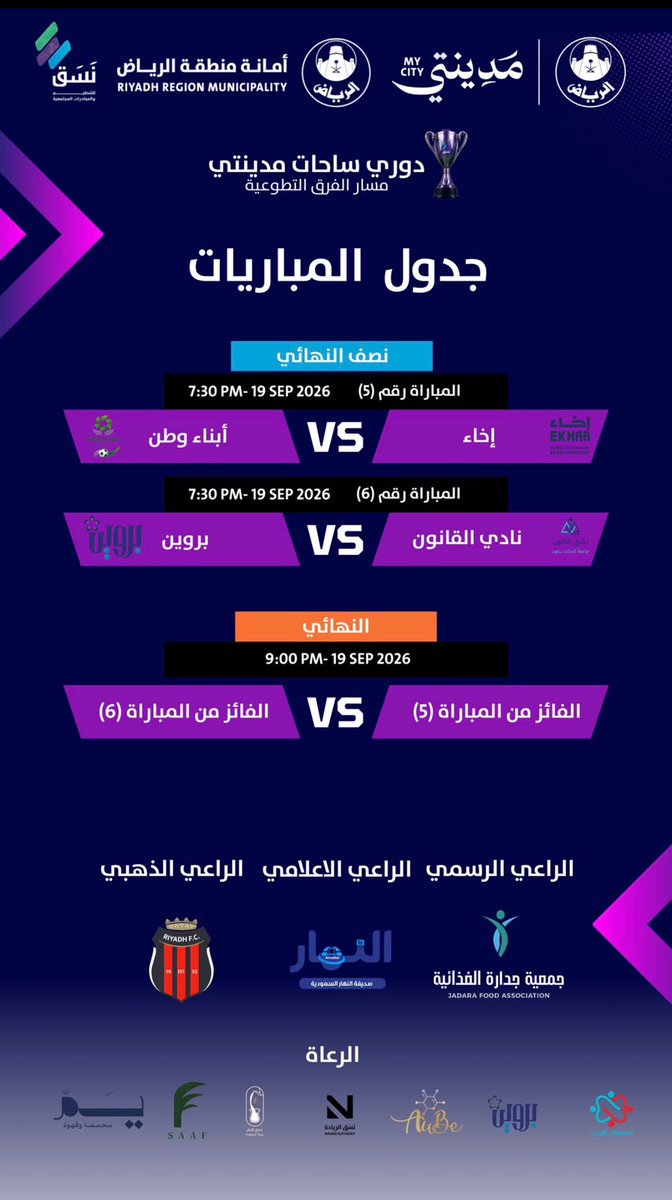 AnnaharNews2022's tweet photo. فريق "أبناء الوطن" التطوعي يستعرض قوته بفوز عريض (15 - 1) ويتأهل لنصف نهائي "دوري ساحات مدينتي" اليوم

@nasqvol 
@Amanatalriyadh
@AnnaharSaAgency
#صحيفة_النهار_السعودية
 https://t.co/tDridX7BJK https://t.co/9trGE3LKMX