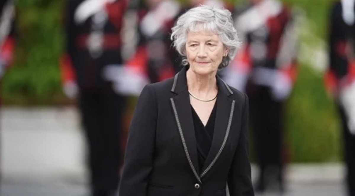 QudsNen's tweet photo. Irish President Catherine Connolly said war and genocide are being normalised by world powers driven by greed and power during a lecture in Scotland. https://t.co/s3FaAL6KzD