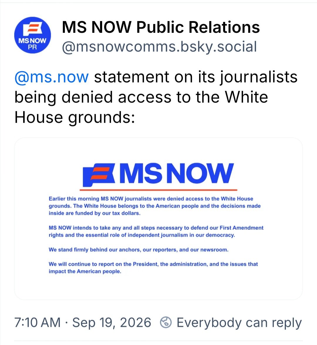 softtail65's tweet photo. Media this morning: Oh my god, trump really banned MSNow, CNN & Politico from the Whitehouse!!! 😱
Me: Oh, no! Maybe y'all should have grown spines and pushed back against that squatter in the Whitehouse and his lies in the past.
In part, you helped to create this monster. Fuck off.