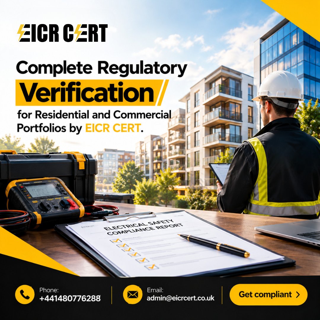 eicr_cert's tweet photo. Protect your properties and tenancies with accredited electrical safety testing. ⚡🏢

Trust EICR CERT for reliable EICR inspections across London and the Home Counties.

📅 Book Online: https://t.co/hHjDGO0Kh4
📞 Call: +44 1480 776288

#EICRCERT #ElectricalSafety #EICR https://t.co/L8t9D9NSJ6