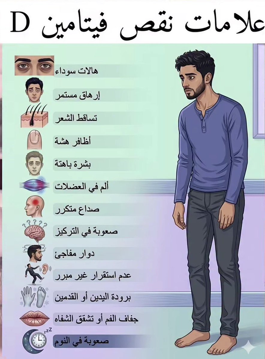 gorgeous4ew's tweet photo. للفائدة:

علامات نقص فيتامين د . https://t.co/3q0FzTMm93