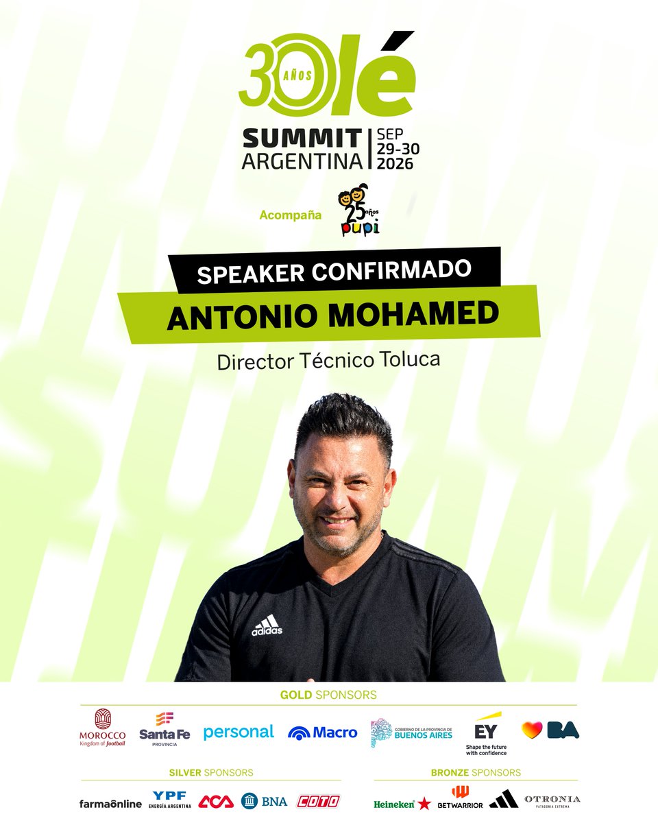DiarioOle's tweet photo. 🔥🗣️ MÁS speakers confirmados que nos acompañarán en el Olé Summit: Antonio #Mohamed, Dani #Osvaldo, Hugo #Tocalli, Germán #Beder y Joaco #Cavanna 🔝🌎
📌🗓️ ¡No te lo podés perder! 29 y 30 de septiembre en la Usina del Arte.
✏️ Anotate en https://t.co/MnnGmtd1fU https://t.co/o6rLRf6V4T