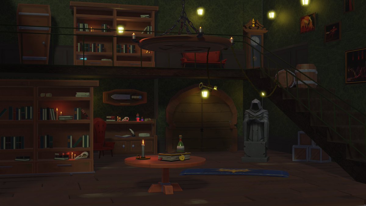 Blacks__04's tweet photo. Cenário em 3D que fiz, para meu trabalho do curso de Desenvolvimento de jogos
.
Um cômodo de Biblioteca, inspirado em jogos de terror point and click https://t.co/3y4xM4uzKk