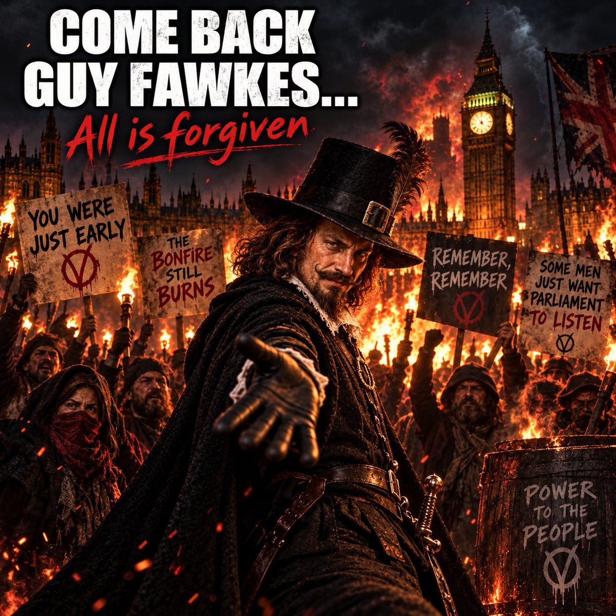 LondonBoy69's tweet photo. @andrewc44104127 “Come back Guy Fawkes…ALL IS FORGIVEN “ https://t.co/Kn9JxkrbAx