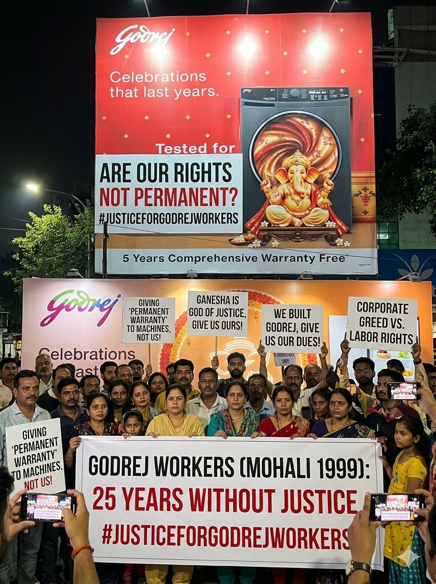 TheSanatanFacts's tweet photo. @GodrejAppliance True devotion to Lord Ganesha means standing for righteousness. On this Ganeshotsav, #Godrej management must deliver long-awaited justice to the regular workers of the Mohali plant (1999). #JusticeForGodrejWorkers
#Ganeshotsava 
@LabourMinistry @MLJ_GoI @thetribunechd @PMOIndia https://t.co/a2GKfTA44L