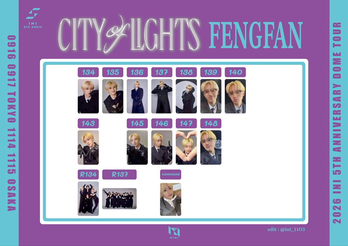 Haru99548902's tweet photo. INI CITY OF LIGHTS 交換 トレカ

譲)画像1

求)画像2

郵送での交換を希望しております。

 #INI  #交換  #CITYOFLIGHTS https://t.co/uZtOeWVdqg