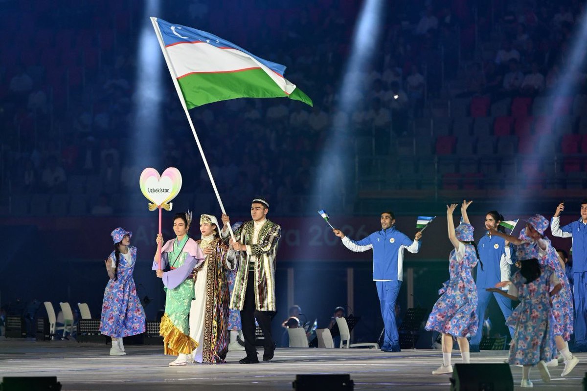 OtabekUmarov77's tweet photo. The Opening Ceremony of the 20th Asian Games Aichi-Nagoya 2026!

The Games are officially underway!

Wishing Team Uzbekistan the very best of luck. https://t.co/6RHmyBcGKV