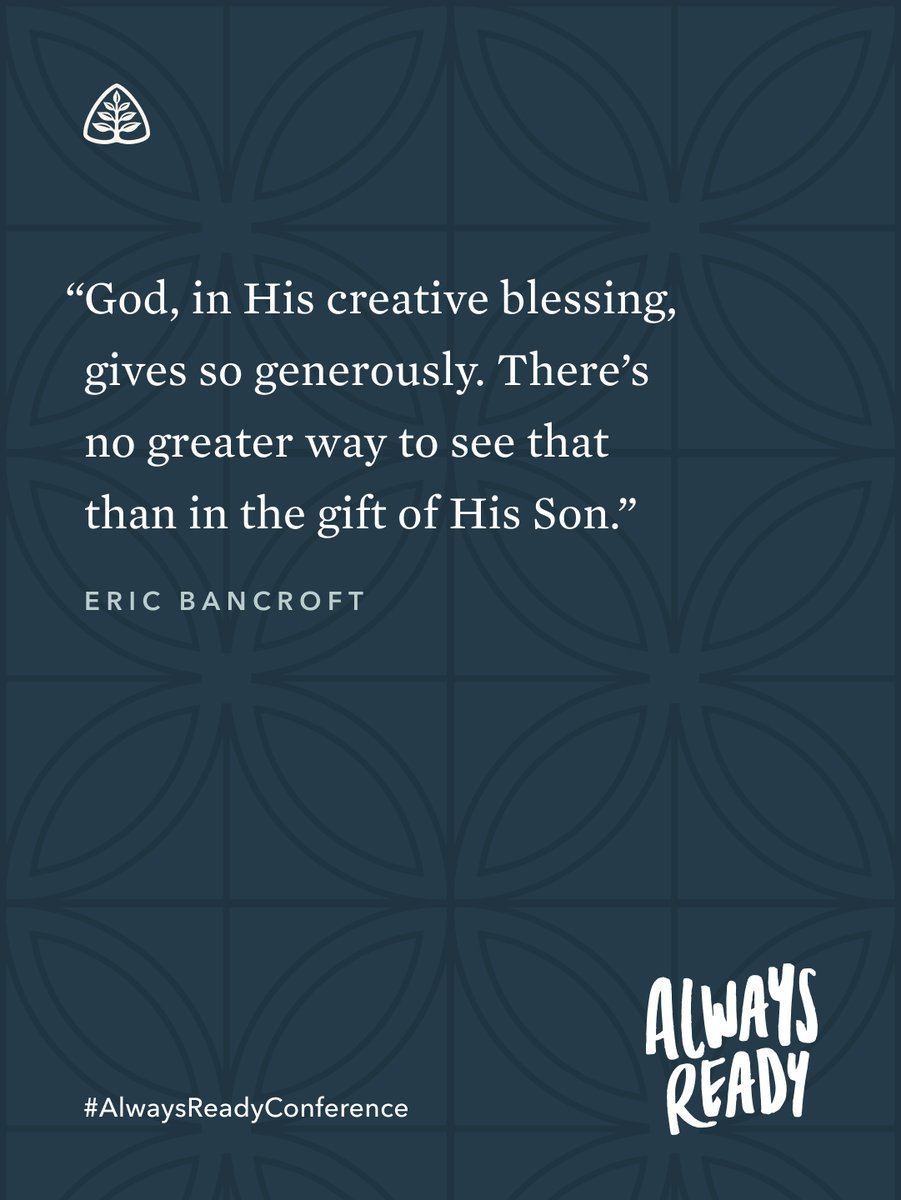 Ligonier's tweet photo. God, in His creative blessing, gives so generously. There’s no greater way to see that than in the gift of His Son.
—@EricBancroft #AlwaysReadyConference https://t.co/k45GeUtOE8