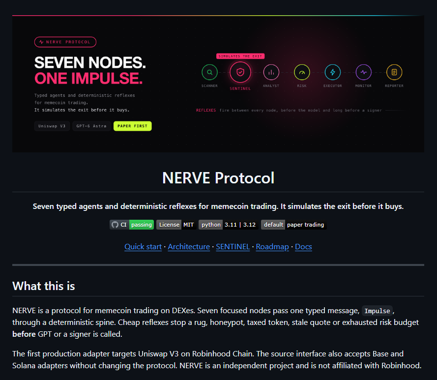 LiXi381m's tweet photo. JUST POSTED 20 MINUTES AGO.

Ex-PolyMarket researcher Henvy just dropped a new meme terminal called "NERVE" with JEV + ASTRA.

7 autonomous node AIs competing in a trading architecture connected in princeton mapping the full fruit fly connectome.

He is followed by all the big AI accounts and the Github is GIGA stacked.

https://t.co/sYLO1OoEn1

https://t.co/JxLn7YEEhF