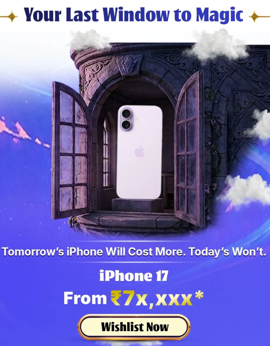 saaaanjjjuuu's tweet photo. iPhone 17 will be available for ₹7X,XXX* during Flipkart BBD sale

Gone are the days when we used to get one year old iPhone at ₹50-55k.
This includes the card discount.

This is the last chance to get it at low price. Any price guess? https://t.co/63Rvkhj2GX