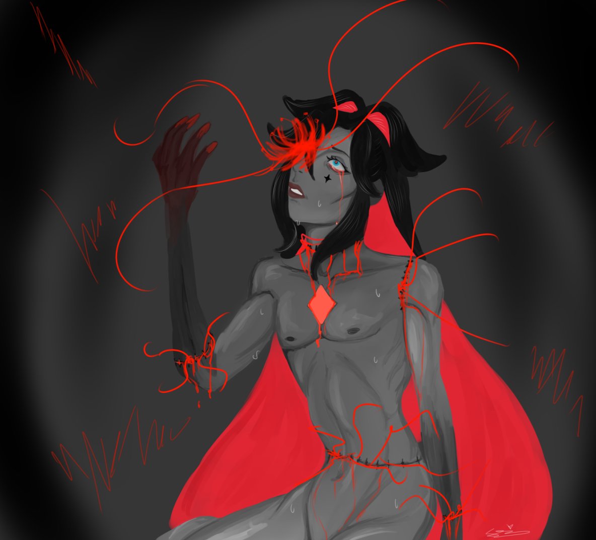 sliightlymental's tweet photo. One can suppress their rage and emotions for so long. At the end of the day no one is safe from their own demons. 

Nemu art for: @StarrieLibra  (i actually finished YAY) https://t.co/1G7ouGMFQB