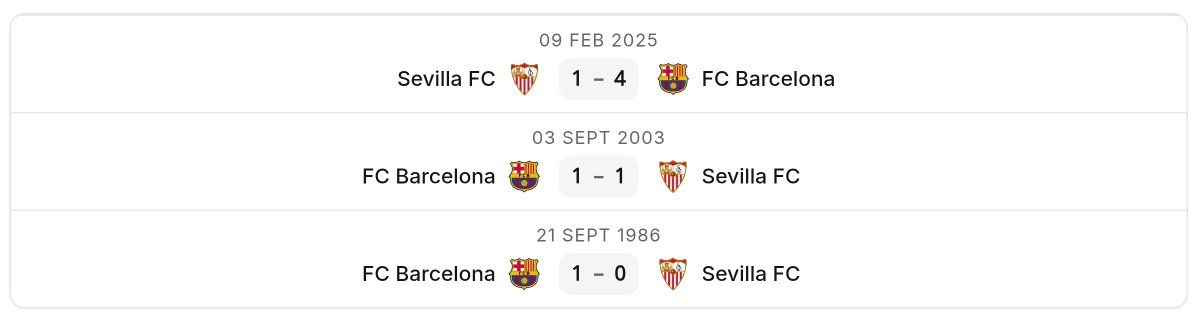 ToNOI_oficial's tweet photo. Durante la historia del #ToNOI, el #SevillaFC y el #Barcelona se han enfrentado en 3 ocasiones
En 2 de ellas, los catalanes se llevaron la victoria consiguiendo defender el título
En cambio, el empate que se produjo en 2003 hizo posible la defensa del título de los de Nervión https://t.co/JJxrDb6GVI