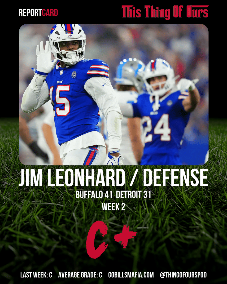 ThingOfOursPod's tweet photo. Week 2 Report Cards: Weekly Grades for Joe Brady, Jim Leonhard, Jeff Rodgers, and Josh Allen. Grades explained in the latest pod: https://t.co/YfeHu3IfdT #GoBills #BillsMafia #ThisThingOfOurs https://t.co/vLiPjmQNj1