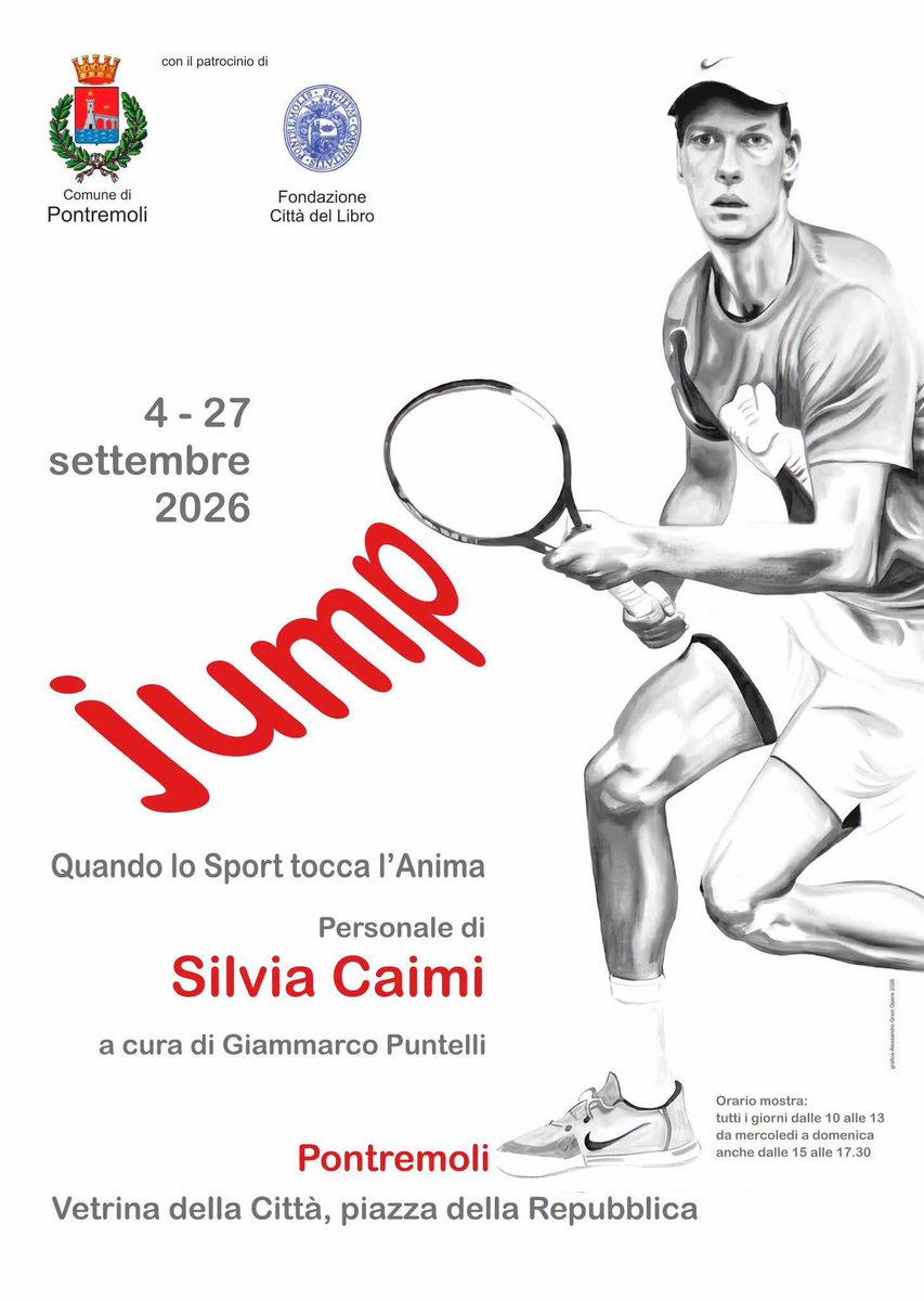 GPuntelli's tweet photo. Ultima settimana per poter visitare Jump. Quando lo Sport tocca l’Anima di Silvia Caimi, a mia cura, alla Vetrina della Città a Pontremoli. La mostra, che ha avuto recensioni estremamente positive e consensi da tante istituzioni, unisce il tema dello sport alla ricerca del maestro. Sarà visitabile fino al 27 settembre.