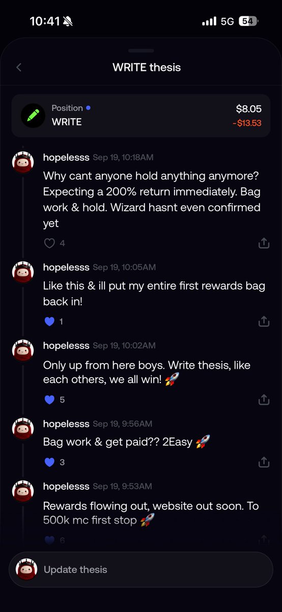 downmillions's tweet photo. @write2earnRH @wizardofsoho I have written multiple thesis, with multiple likes. Like 10 thesis with 20-30 likes total. No reward yet at all? https://t.co/VEb9heDA7o