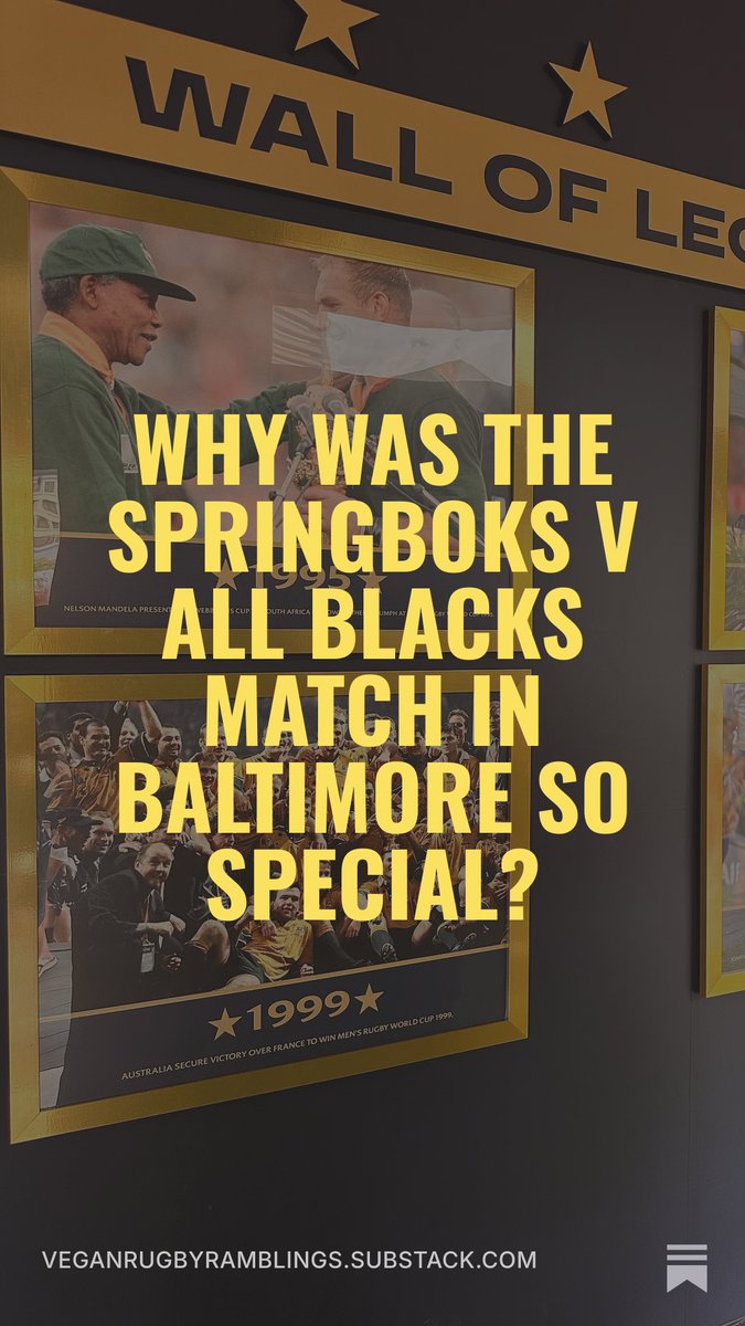rollyafrica's tweet photo. I started a sub stack just so I could write about last weekend. Here's part 1 in: Why was the Springboks v All Blacks Match in Baltimore so Special? #springboks #allblacks #rugbysgreatestrivalry https://t.co/tYfHMOX2dD