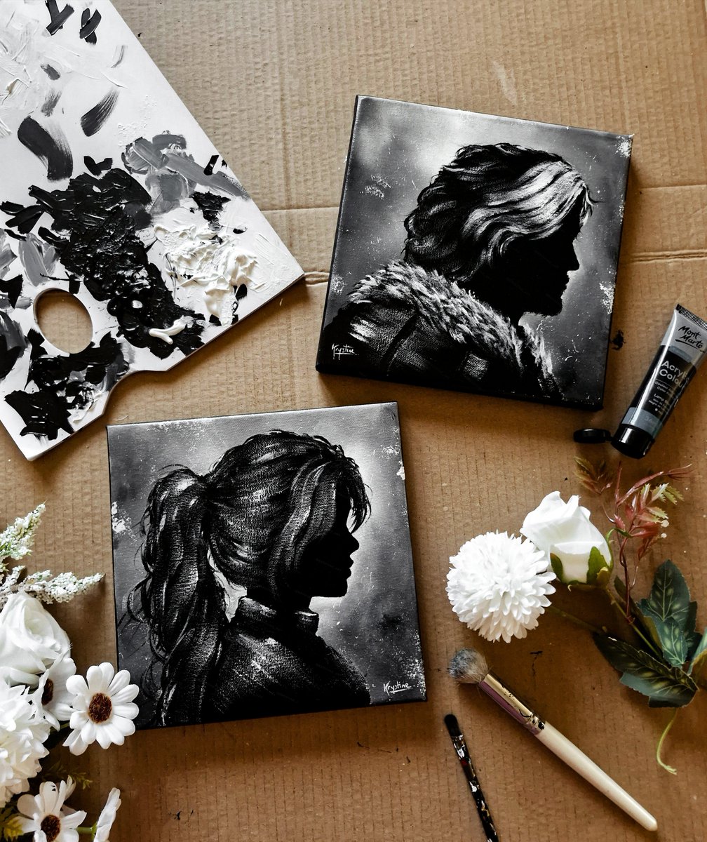 Krystine_art's tweet photo. Maelle &amp; Verso 🖤✨️

Two new #Expedition33 paintings! 🎨 https://t.co/1Rj6yQDgD7