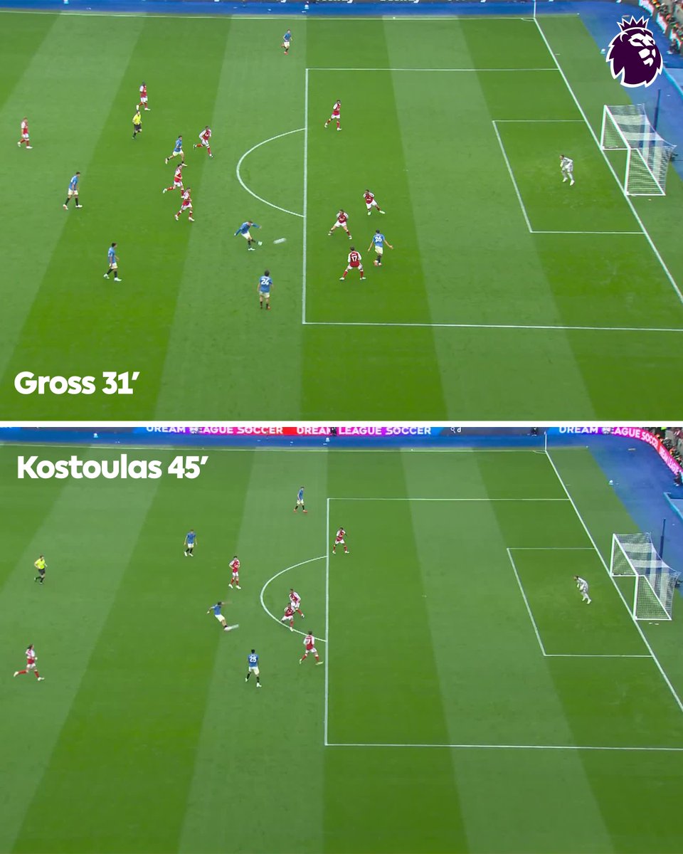 premierleague's tweet photo. Two great @BHAFC goals. Two very similar positions. https://t.co/ypUBoiqtcX