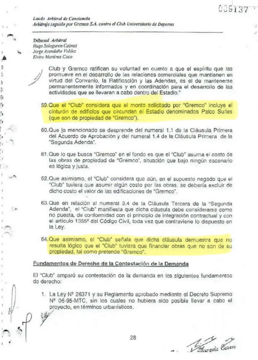 ChriztianCA's tweet photo. @Impetumerengue @IndecopiOficial Contradices a los argumentos de los abogados de tu club, ellos mismos mencionan que los PALCOS son propiedad de GREMCO y por tanto "EL CLUB" no debe hacerse cargo de sus gastos de construcción.
Debes leer un poquito y no inventarte historias, mas cuando se trata de tu club https://t.co/gDSDyeCF9P