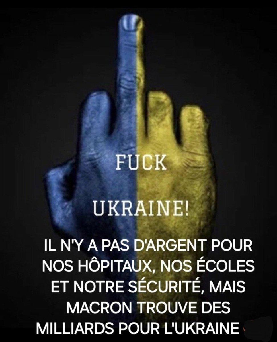 TheDuke0870's tweet photo. @GabrielAttal Cette guerre ne nous concerne pas.
Les milliards donnés à la mafia ukrainienne devront être rendus.

Vous ne représentez plus rien ni personne.
Taisez vous. https://t.co/GymjB8ggWF