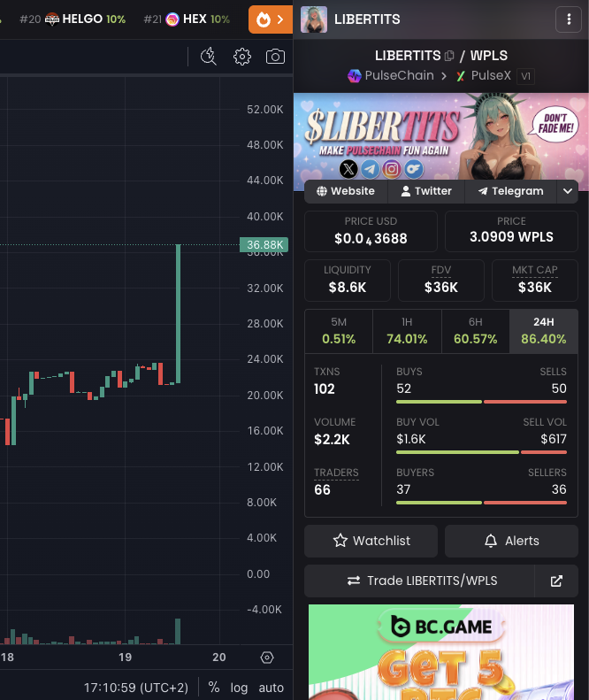 LibertitsPLS's tweet photo. Some people are starting to realize that it's a really bad idea to fade $LIBERTITS. Because once altseason kicks in, it's going to become the biggest memecoin on #PulseChain.

If you don't know: https://t.co/oofZgkgmfR
Now you know! 😏 https://t.co/t5aDAfVFDk
