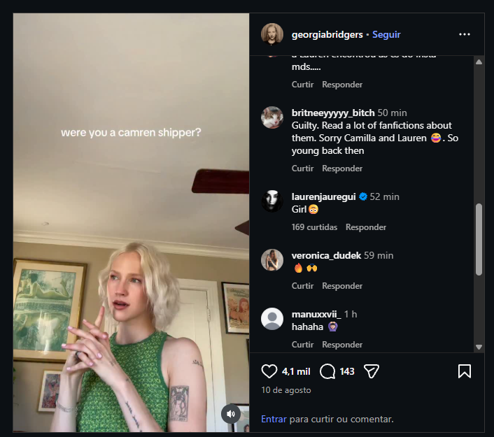 kccestrabaoo_'s tweet photo. A Lauren comentando num vídeo de camren shipper em que o meme é justamente a menina pedindo pra nem começarem a falar de um assunto, porque ela gosta tanto daquilo que, se começar, não consegue mais parar de falar KKKKKKKKKKKK https://t.co/NfxhdYGbRs
