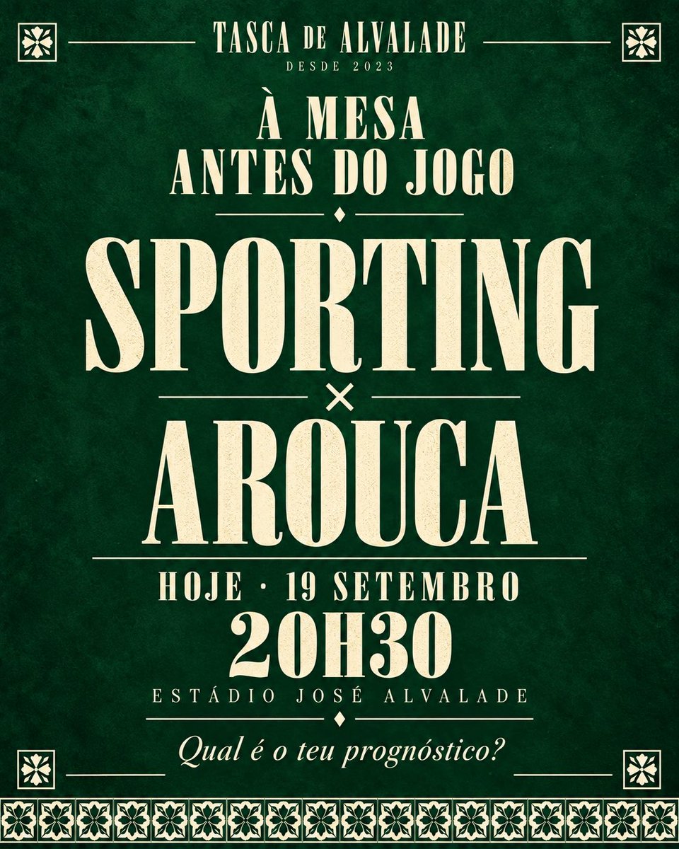 TascaDeAlvalade's tweet photo. Hoje há Sporting. Hoje queremos uma resposta. 💚

⚽ Sporting × Arouca
🕣 20h30 — Alvalade

Depois de Famalicão, o pedido da Tasca é simples: três pontos.

Quanto fica e quem marca? 👇

#SportingCP #TascaDeAlvalade https://t.co/umkX9CLzBm