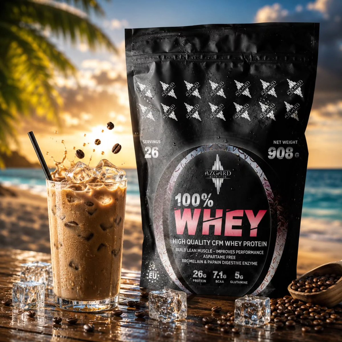 FidelaStinaw2's tweet photo. Summer refreshment with a protein twist! When the taste of premium iced coffee meets quality protein, you get the perfect drink for hot summer days. Great coffee-cappuccino taste, 26 g of protein per serving, 7. 1 g BCAAs, 5 g glutamine, and CFM https://t.co/zmZ5peUBSy
