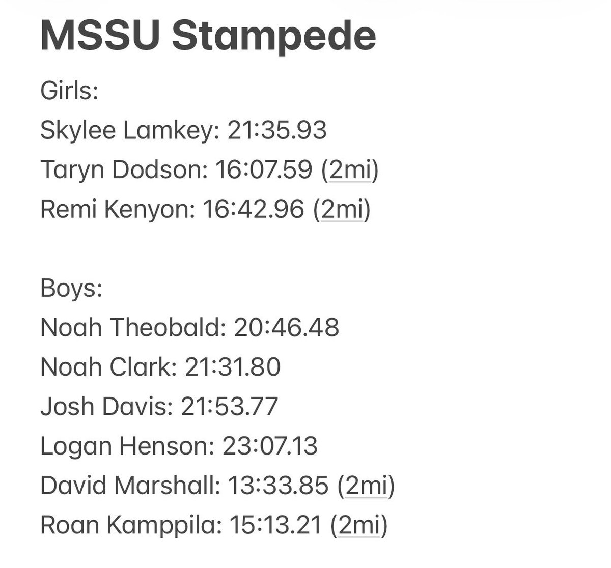 MarshfieldXC's tweet photo. Super proud of how our team has managed crazy temps the last couple of weeks! Here are results from a warm Missouri Southern Stampede. #MIM @MarshfieldActi1 @MfieldMail https://t.co/LjCBbKBugm