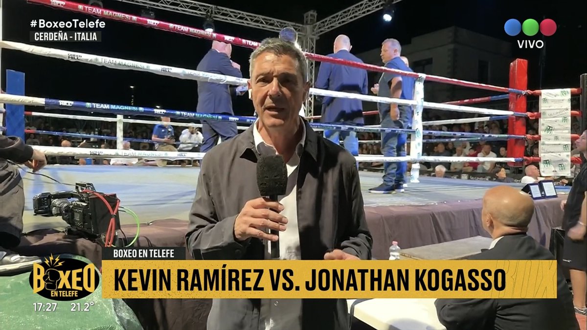 TribunaDeporOK's tweet photo. #BoxeoTelefe
🥊 En marcha la transmisión de @telefe del combate entre Kevin Ramírez y Jonathan Kogasso
🎙 Relatos y comentarios de Osvaldo Principi, Martin Coggi y Nacho Juliano
🎤 Desde Cerdeña 🇮🇹, reporta Guillermo Favale https://t.co/zf8SXx5OKm