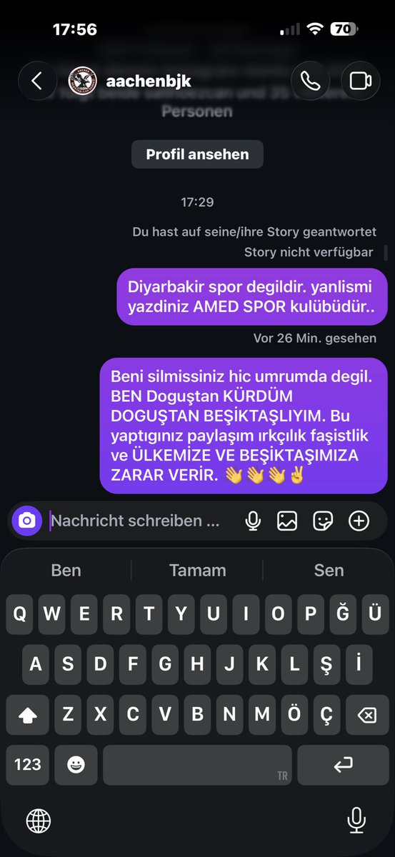 sertkayaaziz34's tweet photo. Degerli BESIKTAS AILESI VE BENDE BIR TARAFTARI OLARAK AACHEN DERNEGI BENI KÜRT OLDUGUM ICIN DISLADI VE ENGELLEDI IRKCI FASIST ZIHNIYETINI KINIYORUM BESIKTASLA ARAMIZA SIYASET KOYMASINLAR.@Eaglemedia__ @Besiktas @carsianadolu @OlayBesiktas @BesiktasJK @iykiBesiktasVar @be https://t.co/jNXLY4fwz5