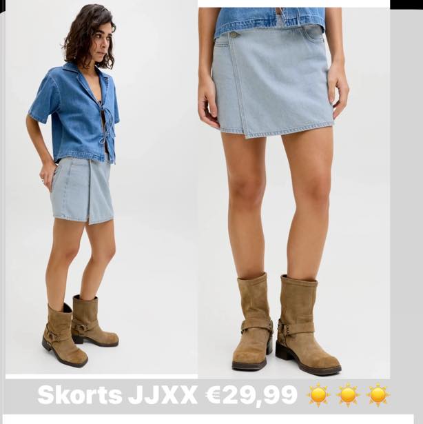 DustinSchrujy's tweet photo. JJXX skorts are now also available in light denim 🩵

Only €29. 99 
Sizes XS to L 
Available in our stores from tomorrow! ♥️ https://t.co/8UuN9aINkw