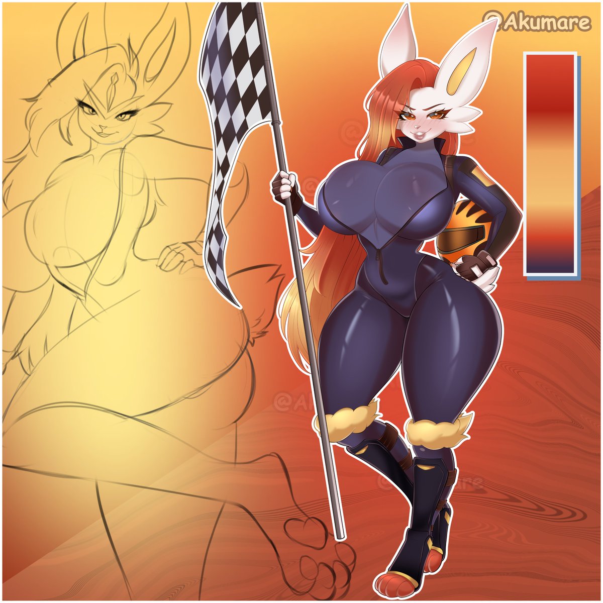 Akumarechi's tweet photo. Cinderace Formula-1 Racer 

#pokemon #furry #cinderace https://t.co/zgjrprqh6M