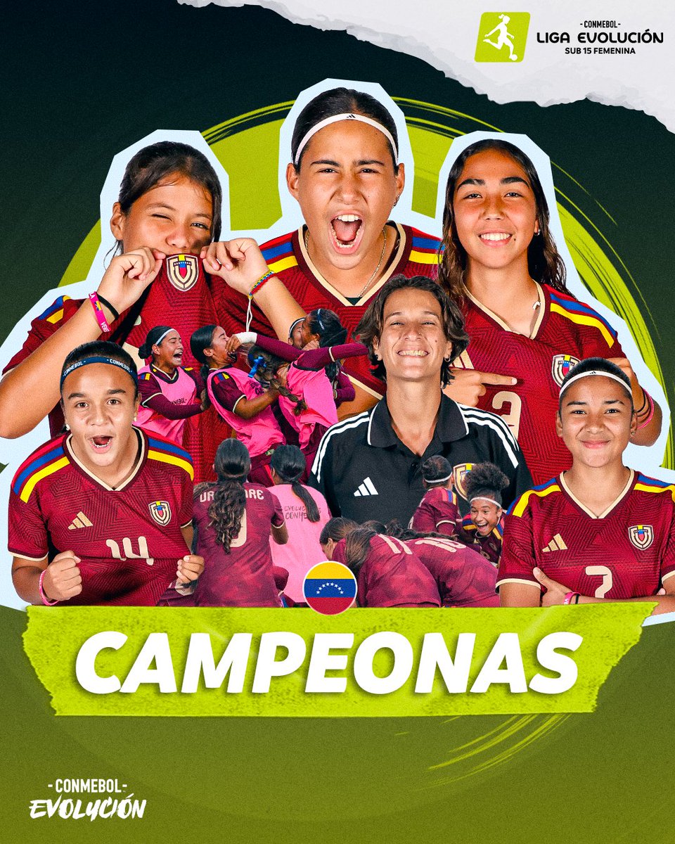 CONMEBOLtorneos's tweet photo. ¡La @FemeninoFVF se quedó con la CONMEBOL #LigaEvoluciónSub15 Femenina! 🇻🇪🏆 https://t.co/ya6ToQ6eIp